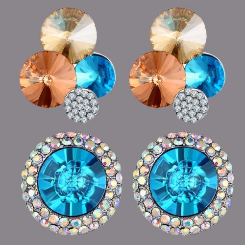Arihant Combo of Multicolor CZ Earrings 70225