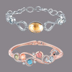 Arihant Combo of Rose Gold Plated & Silver Plated Charm Bracelets 70248