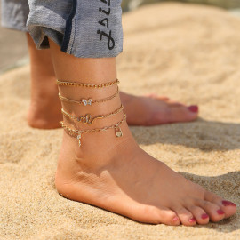 Arihant Jewellery for Women Gold Plated Layered Anklet 5302