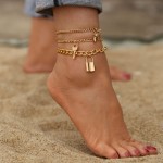 Arihant Jewellery for Women Gold Plated Layered Anklet 5303