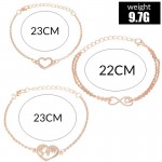 Arihant combo of 3 Rose Gold Plated Charm Bracelets 49015