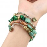 Arihant Green & Gold-Toned Copper-Plated Stone-Studded Multi-Strand Bracelet 49022