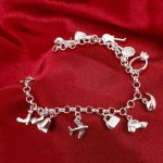 Arihant Stylish Multi Designs Silver Plated Trendy Charm Bracelet For Women/Girls 49027
