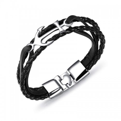 Arihant Stainless Steel Anchor Multi Strap Leather...