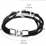 Arihant Stainless Steel Anchor Multi Strap Leather Bracelet For Men 49067