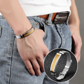 Arihant Men's Fashion Stainless Steel Gold Elegant Bracelet for Men 49077