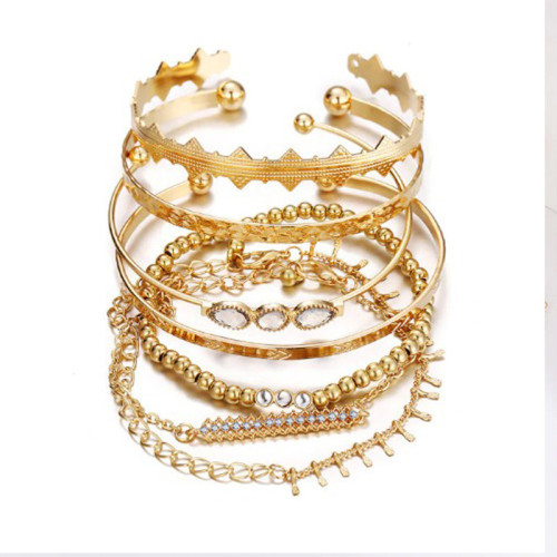 Arihant Set of 7 Gold Plated Boho Bracelets 49081