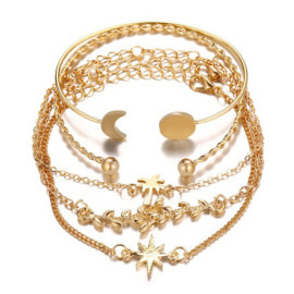 Arihant Set of 5 Gold Plated Boho Bracelets 49083