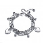 Arihant Delicate Heart Silver Plated Multistrand Bracelet Jewellery For Women