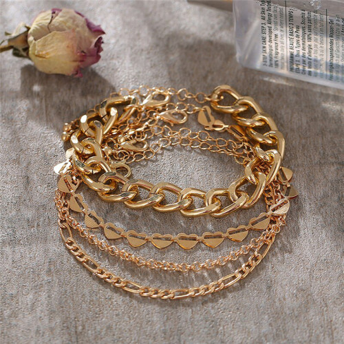 Arihant Gold Plated Multi Strand Bracelet For Wome...