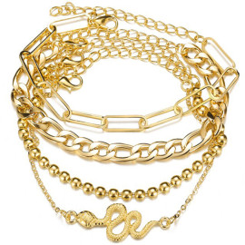 Arihant Marvellous Gold Plated Multi Strand Bracelet For Women