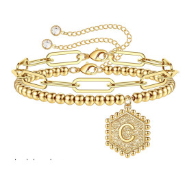 Arihant Jewellery For Women Gold Plated Alphabetical "C" Bracelet