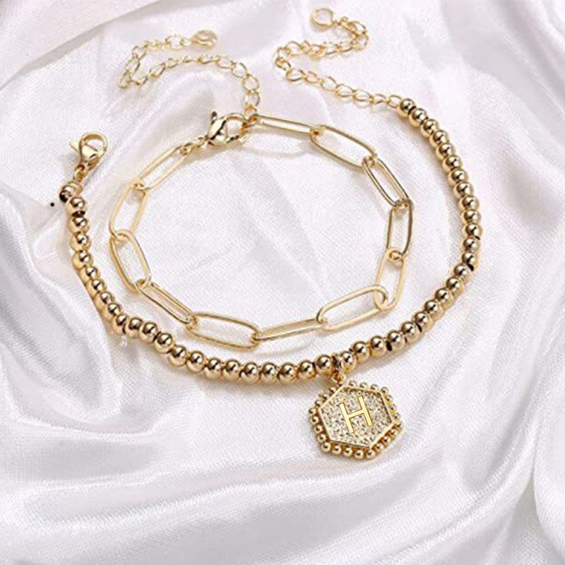 Arihant Jewellery For Women Gold Plated Alphabetical "H" Bracelet