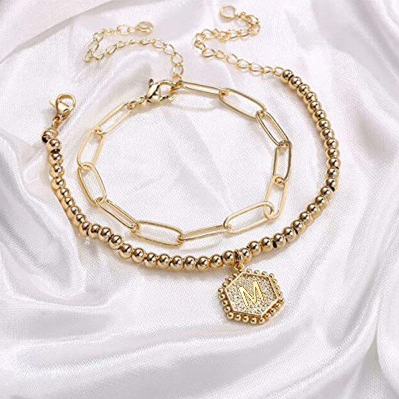 Arihant Jewellery For Women Gold Plated Alphabetical "M" Bracelet