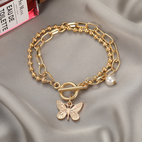 Arihant Jewellery For Women Gold-Toned Gold Plated Butterfly inspired Bracelet