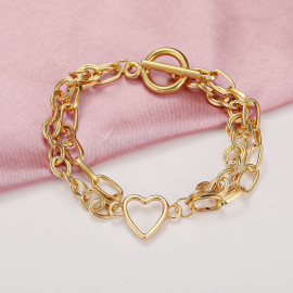 Arihant Jewellery For Women Gold-Toned Gold Plated Heart inspired Bracelet