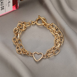 Arihant Jewellery For Women Gold-Toned Gold Plated Heart inspired Bracelet
