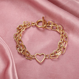 Arihant Jewellery For Women Gold-Toned Gold Plated Heart inspired Bracelet
