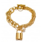 Arihant Jewellery For Women Gold-Toned Gold Plated Lock Bracelet