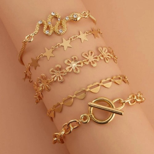 Arihant Jewellery For Women AD Set of 5 Wraparound Bracelets