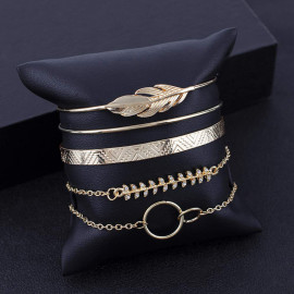 Arihant Gold Toned Gold Plated Set of 5 Stackable Bracelet Set For Women and Girls