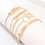 Arihant Gold Toned Gold Plated Set of 5 Stackable Bracelet Set For Women and Girls
