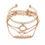 Arihant Gold Toned Gold Plated Set of 4 Contemporary Stackable Bracelet Set For Women and Girls