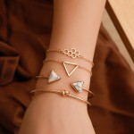 Arihant Gold Plated Gold-Toned Set of 4 Contemporary Stackable Korean Bracelet Set For Women and Girls