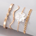 Arihant Gold Plated Set of 4 Contemporary Stackable Bracelet Set For Women and Girls