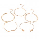 Arihant Gold-Plated Gold Toned Set of 5 Contemporary Stackable Bracelet Set For Women and Girls
