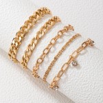 Arihant Gold Plated & Gold Toned Set of 5 Contemporary Stackable Bracelet Set For Women and Girls