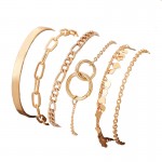 Arihant Gold Toned Gold Plated Set of 6 Contemporary Stackable Bracelet Set For Women and Girls