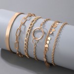 Arihant Gold Toned Gold Plated Set of 6 Contemporary Stackable Bracelet Set For Women and Girls