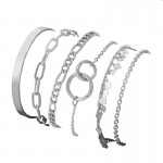 Arihant Silver Toned Silver Plated Set of 6 Contemporary Stackable Bracelet Set For Women and Girls