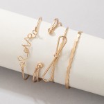 Arihant Gold-Toned Gold-Plated Set of 4 Contemporary Stackable Bracelet Set For Women and Girls