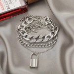 Arihant Silver Plated Stone Studded Lock inspired Multi-strand Bracelet For Women and Girls