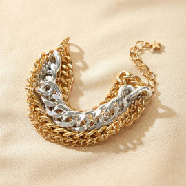 Arihant Gold & Silver Plated Multi-strand Charm Bracelet For Women and Girls