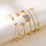 Arihant Gold-Plated Butterfly inspired Set of 5 Contemporary Stackable Bracelet Set For Women and Girls