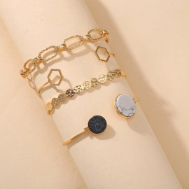 Arihant Gold Plated Geometric Set of 4 Stackable Korean Bracelet Set for Women and Girls