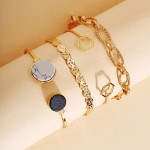 Arihant Gold Plated Geometric Set of 4 Stackable Korean Bracelet Set for Women and Girls