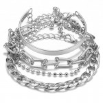 Arihant Silver Plated Set of 4 Contemporary Bracelet Set For Women and Girls