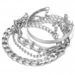 Arihant Silver Plated Set of 4 Contemporary Bracelet Set For Women and Girls