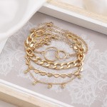 Arihant Gold Plated Heart inspired Set of 4 Contemporary Bracelet Set For Women and Girls