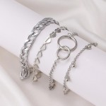 Arihant Silver Plated Heart inspired Set of 4 Contemporary Bracelet Set For Women and Girls