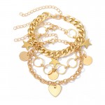 Arihant Gold Plated Heart-Star Contemporary Set of 3 Bracelet Set For Women and Girls
