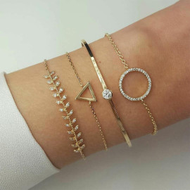 Arihant Gold Toned Gold-Plated Set of 4 Contemporary Bracelet Set For Women and Girls
