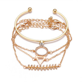 Arihant Gold Toned Gold-Plated Set of 4 Contemporary Bracelet Set For Women and Girls