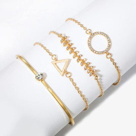 Arihant Gold Toned Gold-Plated Set of 4 Contemporary Bracelet Set For Women and Girls