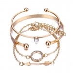 Arihant Gold-Toned Gold-Plated Set of 4 Contemporary Bracelet Set For Women and Girls