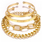 Arihant Gold-Toned Gold-Plated Set of 4 "Love" Contemporary Bracelet Set For Women and Girls